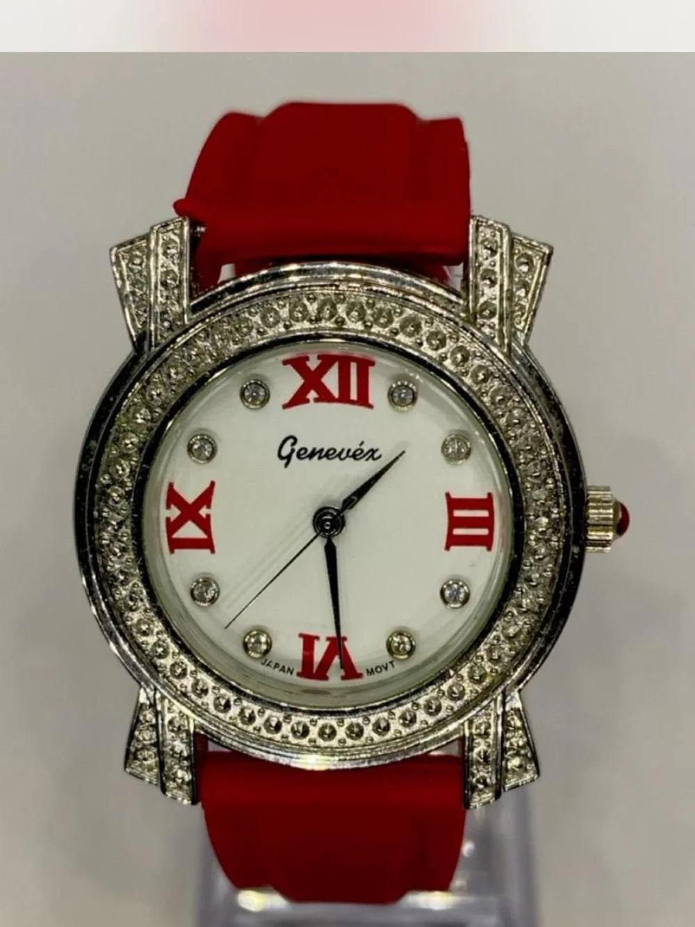 ** Ruby Red  ^ Iced Crystal Accent Women's Designer Watch ***